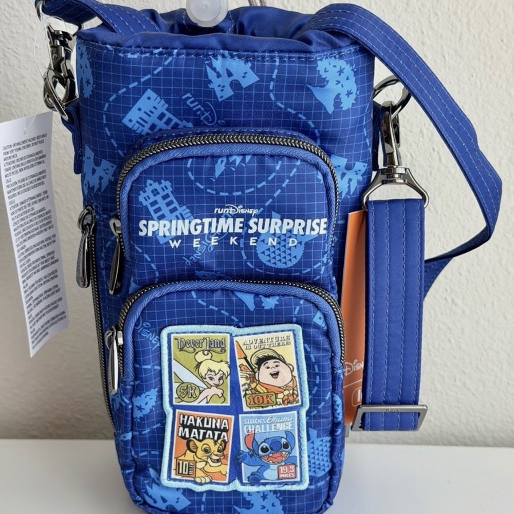 Disney Blue Springtime Surprise Weekend Crossbody Bag with Character Patches